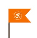 Saffron flag bhagva Zenda with Om Form Vector Royalty Free Stock Photo