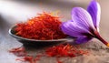 Saffron flowers. Royalty Free Stock Photo