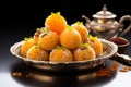 Saffron indulgence Motichoor laddu, a sweet masterpiece capturing authentic Indian taste