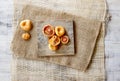 Saffron milk cap mushrooms on wooden table Royalty Free Stock Photo