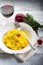 Saffron rice on dish Royalty Free Stock Photo