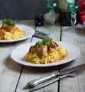 Saffron Risotto and pork