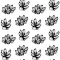 Saffron seamless pattern . Crocus flower pattern Royalty Free Stock Photo