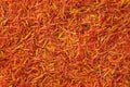 Saffron seasoning background. Organic Saffron or alternative to saffron - Safflower spice texture