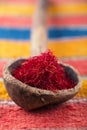 Saffron spice in morocco souk, closeup Royalty Free Stock Photo