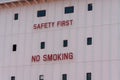 Saftey First, No Smoking Sign Royalty Free Stock Photo