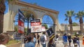 SAG AFTRA and WGA members picket Paramount Pictures Royalty Free Stock Photo