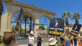 SAG AFTRA and WGA members picket Paramount Pictures Royalty Free Stock Photo