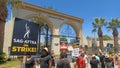 SAG AFTRA and WGA members picket Paramount Pictures Royalty Free Stock Photo