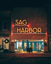 Sag Harbor Cinema sign at night, Sag Harbor, New York