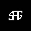SAG letter logo design on black background. SAG creative initials letter logo concept. SAG letter design