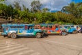 SAGADA, PHILIPPINES - JANUARY 23, 2018: Jeepney, typical mean of transport in Philippin