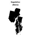 Sagadahoc outline map Royalty Free Stock Photo