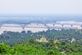 Sagaing Hill Pagodas And Irrawaddy River, Sagaing, Myanmar Royalty Free Stock Photo