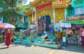 The crowded entrance to Soon Oo Ponya Shin Pagoda, Sagaing
