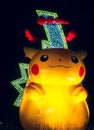 Huge inflatable Pikachu at the PokÃÂ©mon Winter illumination at amusement park Sagami Pleasure Forest