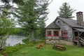 Sagamore Lake, NY: Adirondacks chairs and a picnic table on the lawn