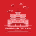 Saganihara city hall. Vector illustration decorative design Royalty Free Stock Photo