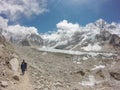 Sagarmatha National Park, Nepal - May 16th, 2019: Trekkers arriving Everest Base Camp, Solukhumbu Valley, Nepal