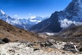 Sagarmatha national park, Nepalese himalayas. Spectacular views. Royalty Free Stock Photo