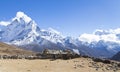 Way to Everest Base Camp.Sagarmatha national park, Nepalese himalayas. Spectacular views. Royalty Free Stock Photo