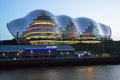 The Sage Gateshead at dusk, UK 