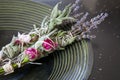Sage, Rose and Lavender Smudge Sticks for Cleansing the Environment Royalty Free Stock Photo