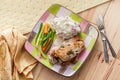 Pork Chops Mashed Potatoes Royalty Free Stock Photo