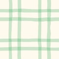 Sage Watercolor Hand-Drawn Cottagecore Plaid Vector Seamless Pattern