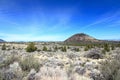 Schonchin Butte Ash Volcano in the Open Sagebrush Landscape of Lava Beds National Monument, Northern California, USA Royalty Free Stock Photo