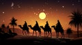 The sages travel through the desert Royalty Free Stock Photo