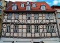 A Sagging Half-Timbered House in Germany Royalty Free Stock Photo