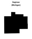 Saginaw outline map Royalty Free Stock Photo