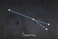 Sagitta constellation drawn on a blackboard