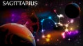 Sagittarius Astrological Sign and copy space Royalty Free Stock Photo