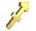 Sagittarius astrology symbol in gold (3d)