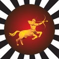 Sagittarius centaur zodiac warrior archer on an isolated background. Vector image