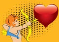 Sagittarius and the heart. Royalty Free Stock Photo