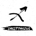 Astrological ink brush illustration. Sagittarius horoscope sign, symbol, zodiac sign.