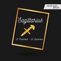 Sagittarius icon. Gold Zodiac Signs - Sagittarius