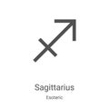 sagittarius icon vector from esoteric collection. Thin line sagittarius outline icon vector illustration. Linear symbol for use on