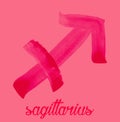 Sagittarius icon of zodiac, Vector icon. astrological signs, colorful image of horoscope. Watercolour style Royalty Free Stock Photo