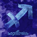 Sagittarius icon of zodiac, vector illustration icon. astrological signs, image of horoscope. Water-colour style Royalty Free Stock Photo