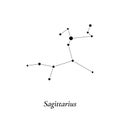 Sagittarius sign. Stars map of zodiac constellation. Vector illustration Royalty Free Stock Photo