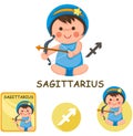 Sagittarius vector collection. zodiac signs Royalty Free Stock Photo