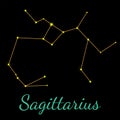 Sagittarius vector constellation with stars