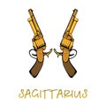 Sagittarius zodiac sign accessory flat cartoon vector illustration Royalty Free Stock Photo