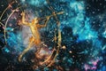 Sagittarius zodiac sign against space nebula background Royalty Free Stock Photo