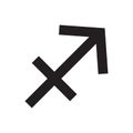 Sagittarius. Zodiac sign. Astrological calendar. Zodiacal black and white vector horoscope. Line symbol