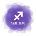 Sagittarius. Zodiac sign. Astrological calendar. Zodiacal color vector horoscope. Smoky circle. Line symbol